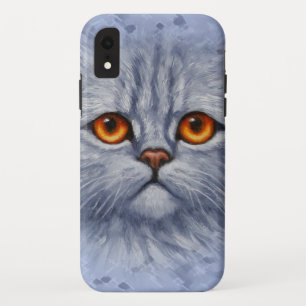 Fluffy Grey Tabby Cat Kitten Face iPhone XR Case