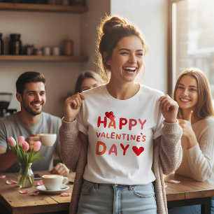 Fluffy "Happy Valentine's Day" Heart Balloons  T-Shirt