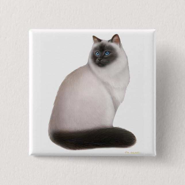 Fluffy Himalayan Cat Pin (Front)