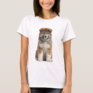 Fluffy Japanese Akita Inu Portrait Puppy Women T-Shirt