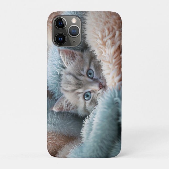 Fluffy Kitten in a Soft Blanket Case-Mate iPhone Case (Back)