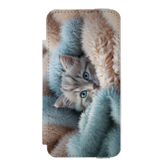 Fluffy Kitten in a Soft Blanket Incipio Watson™ iPhone 5 Wallet Case