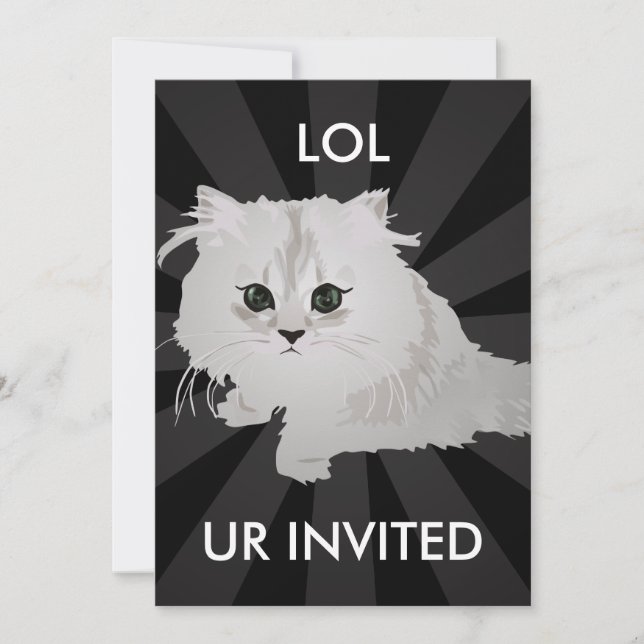 Fluffy Kitten Invitation (Front)