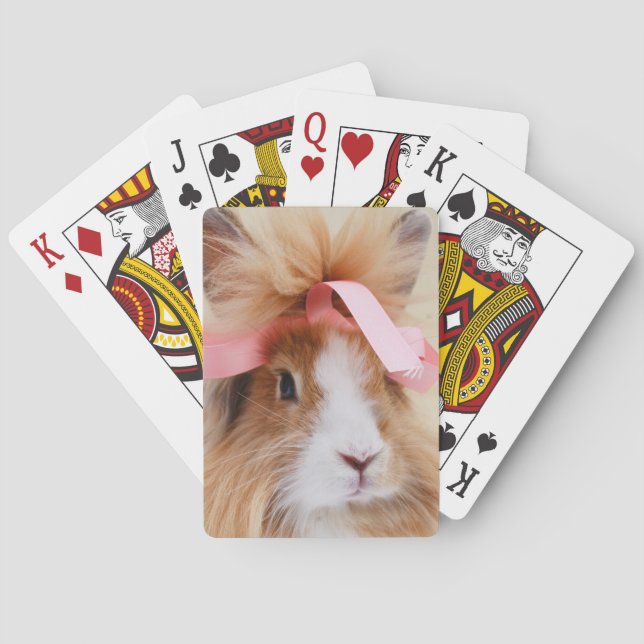 Fluffy Lionhead Bunny Rabbit Playing Cards (Back)