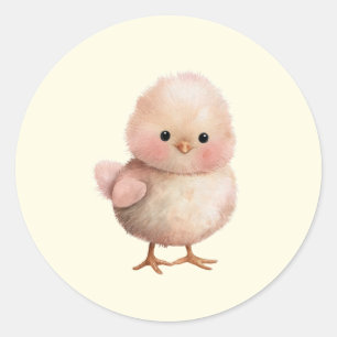 Fluffy Little Chick   Cute Spring & Easter Animal  Classic Round Sticker