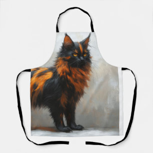 Fluffy maine coon cat  apron