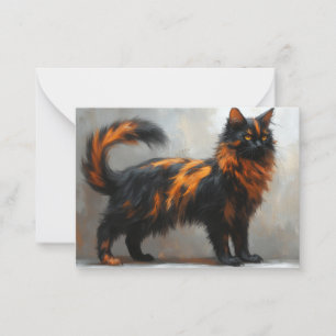 Fluffy maine coon cat card