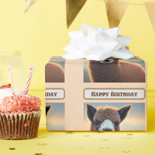 "Fluffy Majesty: The Big Woolly Brown Alpaca" Wrapping Paper