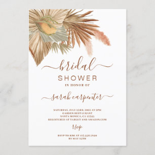 Fluffy Pampas Grass Bridal Shower invitation