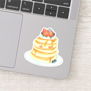 Fluffy Pancakes With Maple Syrup,Fruit And Cream