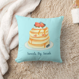 Fluffy Pancakes With Maple Syrup,Fruit And Cream Cushion