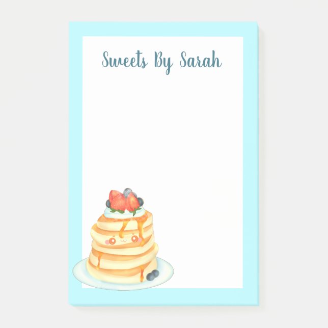 Fluffy Pancakes With Maple Syrup,Fruit And Cream Post-it Notes (Front)