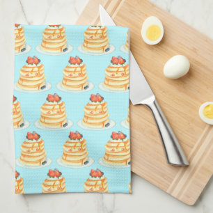 Fluffy Pancakes With Maple Syrup,Fruit And Cream Tea Towel