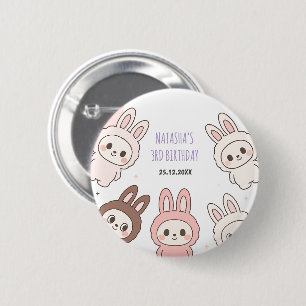 Fluffy Pastel Ugly Cute Dolls Birthday 6 Cm Round Badge
