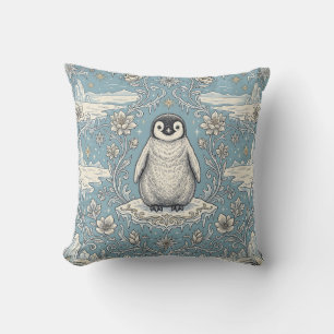 Fluffy Penguin Nursery Pillow Decor