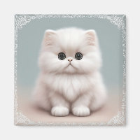 Fluffy Persian Nursery Cat Art