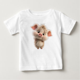  Fluffy Piglet with Big Eyes  Baby T-Shirt