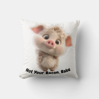 Fluffy Piglet with Big Eyes – Be Kind Go Vegan Cushion