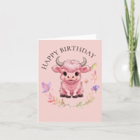 Fluffy Pink Highlands Scottish Cow