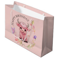 Fluffy Pink Highlands Scottish Cow