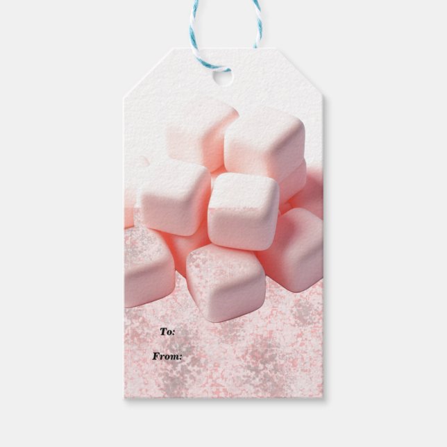 Fluffy Pink Marshmallows Gift Tags (Front)