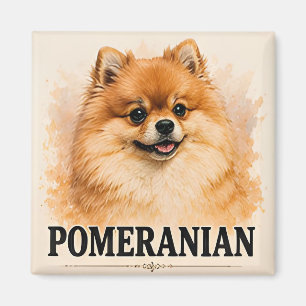 Fluffy Pomeranian Dog Lover Gift Magnet
