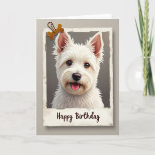 Fluffy Puppy Birthday Card