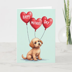 Fluffy Puppy Sweet Mothers Day Card