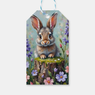 Fluffy Rabbit in a Field of Flowers Gift Tags