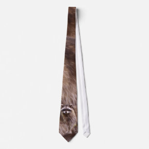 Fluffy Racoon Wildlife Art Neckwear