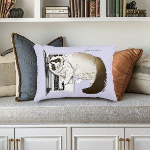 Fluffy Ragdoll Cat Lavender Laptop Funny Decorative Cushion