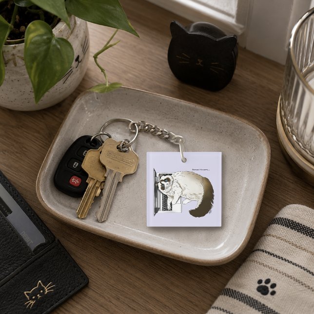Fluffy Ragdoll Cat Lavender Laptop Funny  Key Ring (Creator Uploaded)