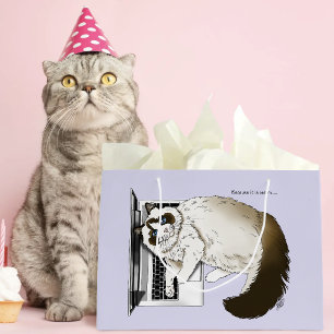 Fluffy Ragdoll Cat Lavender Laptop Funny Large Gift Bag