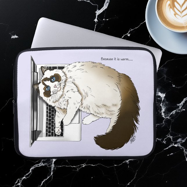Fluffy Ragdoll Cat Lavender Laptop Funny Sleeve (Creator Uploaded)