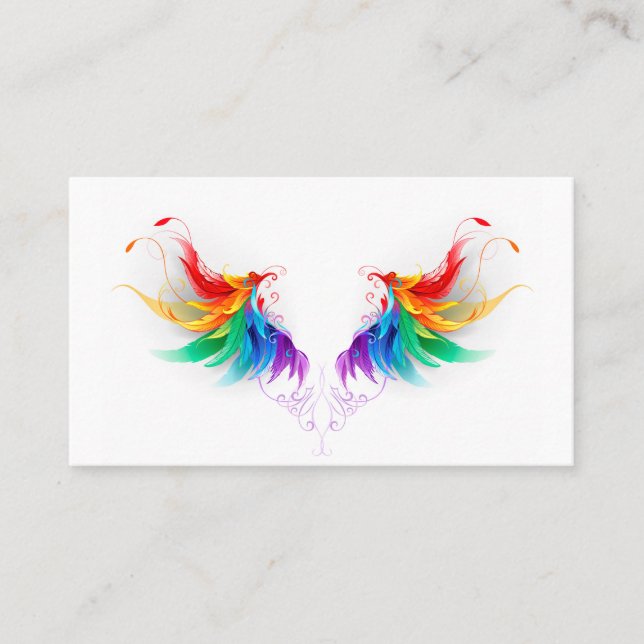 Fluffy Rainbow Wings Appointment Card (Front)