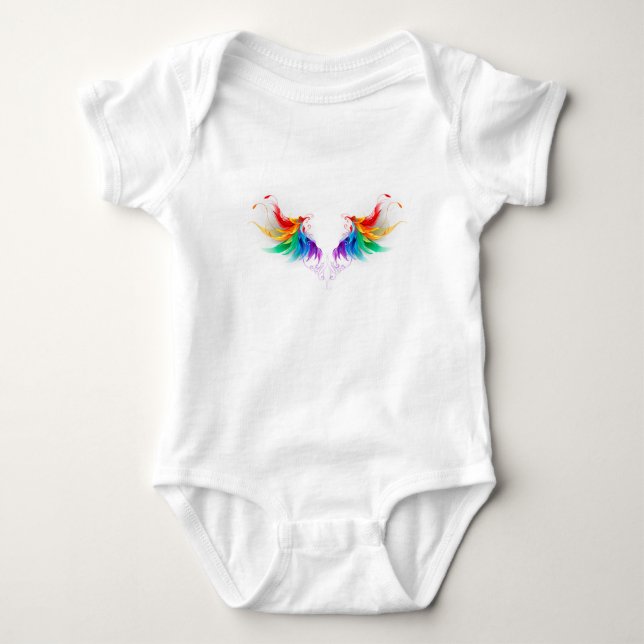 Fluffy Rainbow Wings Baby Bodysuit (Front)