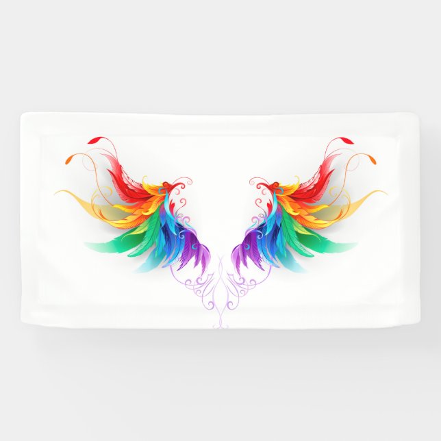 Fluffy Rainbow Wings Banner (Horizontal)