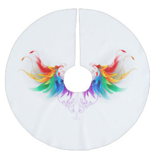 Fluffy Rainbow Wings Brushed Polyester Tree Skirt