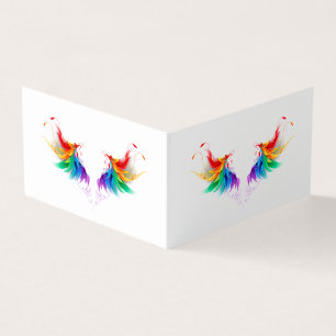 Fluffy Rainbow Wings Business Card