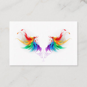 Fluffy Rainbow Wings Business Card