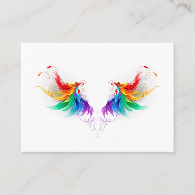 Fluffy Rainbow Wings Calling Card (Front)