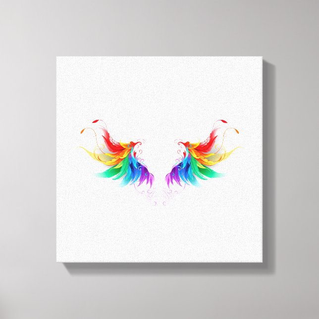 Fluffy Rainbow Wings Canvas Print (Front)