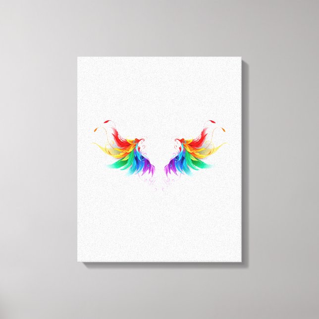 Fluffy Rainbow Wings Canvas Print (Front)
