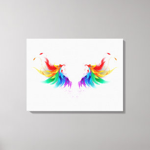 Fluffy Rainbow Wings Canvas Print