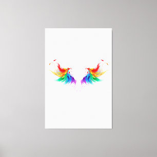 Fluffy Rainbow Wings Canvas Print