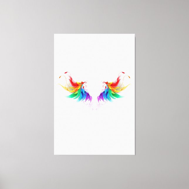 Fluffy Rainbow Wings Canvas Print (Front)