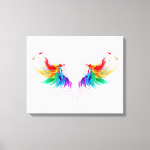Fluffy Rainbow Wings Canvas Print