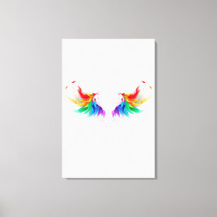 Fluffy Rainbow Wings Canvas Print