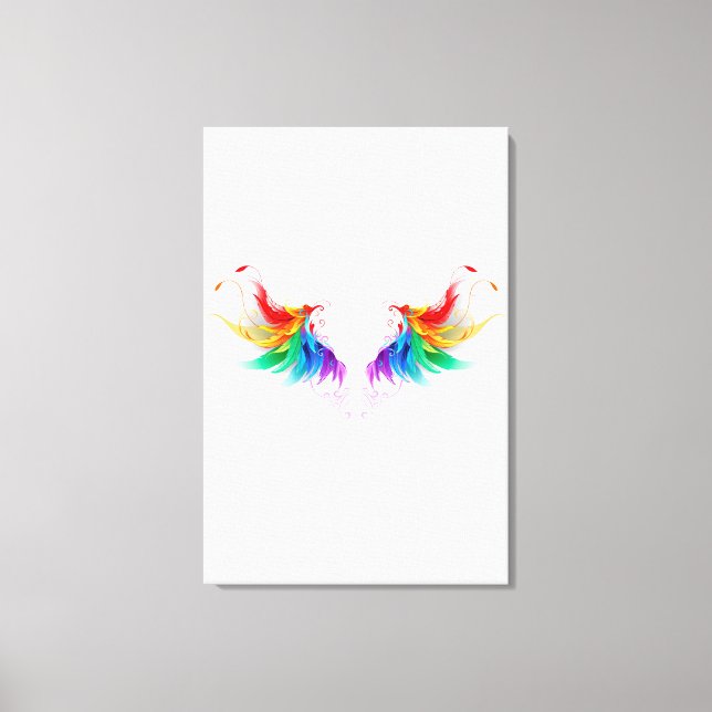 Fluffy Rainbow Wings Canvas Print (Front)