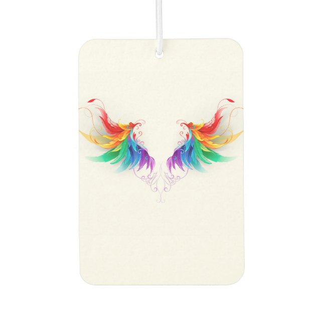 Fluffy Rainbow Wings Car Air Freshener (Front)